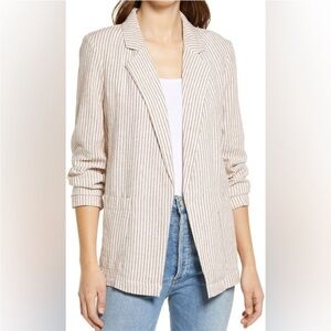Caslon Striped Linen Blazer